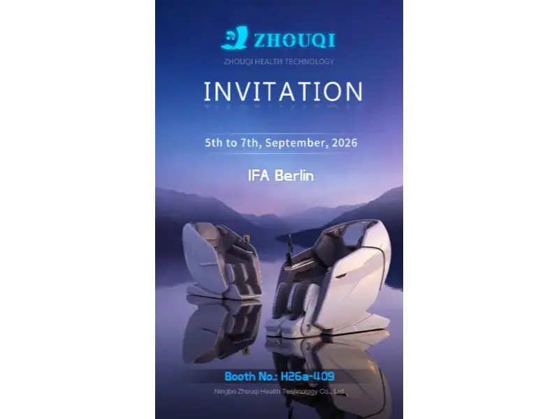 Ningbo Zhouqi Health Technology exhibirá sillones de masaje inteligentes en IFA Berlín 2026